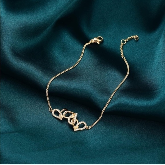 GOLD 14k Gold Plated Cubic Zirconia Bracelet - Picture 1 of 3